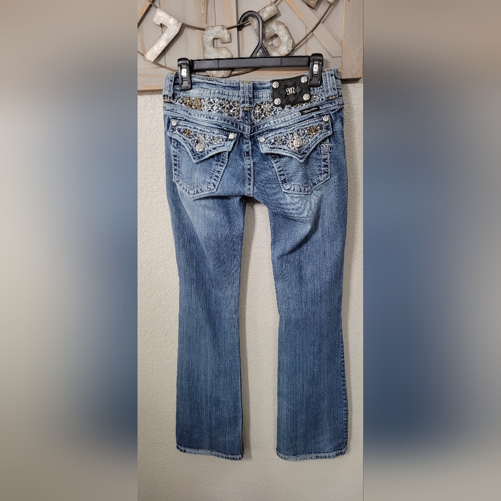 Miss Me  Distressed Bootcut Jeans Size 27 - Picture 2 of 14